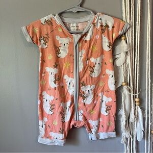 Little Sleepies Coral Koala Shorty Zippy